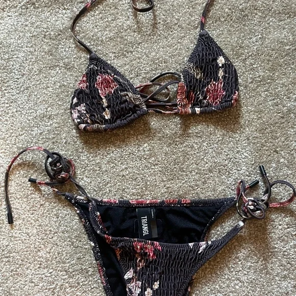TRIANGL Brown Floral Bikini - Picture 4 of 11
